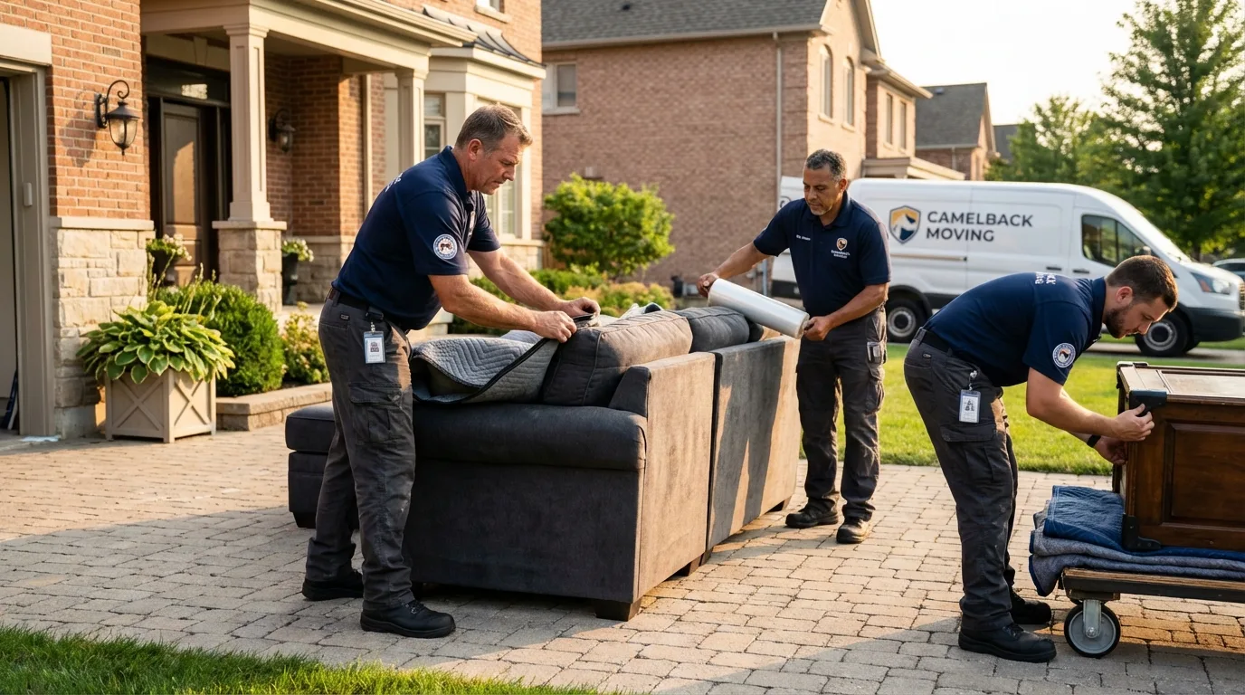 Large estate moving crew wrapping furniture in Chimayo, NM